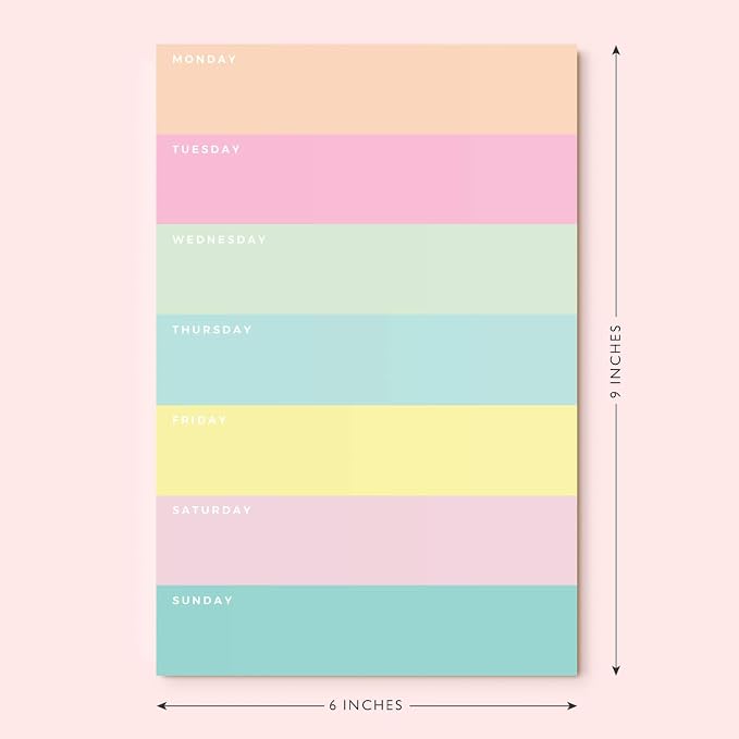 Daily Planner by Sweetzer & Orange - Undated 2026 pad – Colorblock Magnetic To Do List Notepad - Mon to Sun Agenda and Habit Tracker Organizer, Desk Pad for College Student, Office or Home