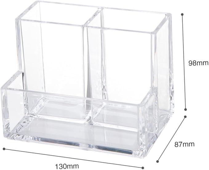 DOITOOL 1pc Creative Transparent Acrylic Desktop Organizer for Office Supplies Makeup and Sundries Versatile Storage Case for Pens Markers Jewelry and More