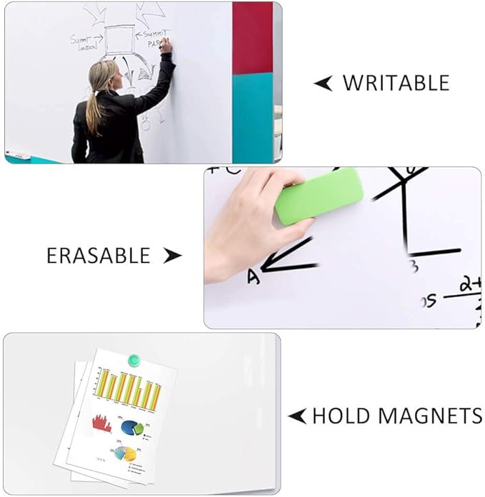 ZHIDIAN Magnetic Whiteboard Sticker for Wall/Door, 36" x 24" Large Self Adhesive White Board Wallpaper, Whiteboard Contact Paper, Large Dry Erase Sheet/Film for Office/Home/School