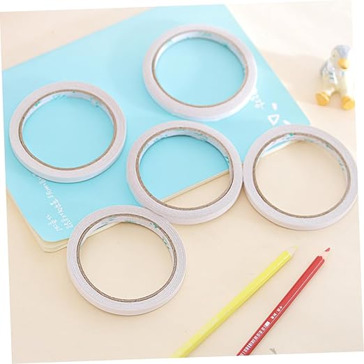 TEHAUX 6pcs Transparent Double-Sided Adhesive Tape Reusable Craft Fastener for Office School and DIY Projects Easy to Cut Strong Adhesion to Smooth Surfaces