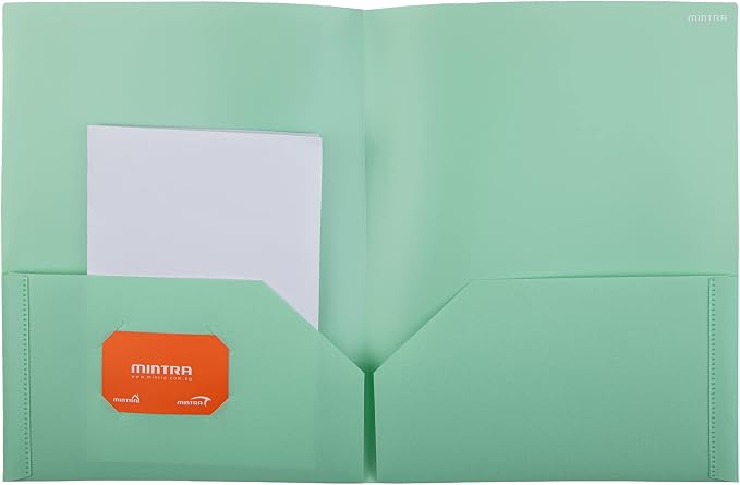 Mintra Poly Pocket Folders 3pk - Heavy Duty (Salmon/Sage Green/Lavender)