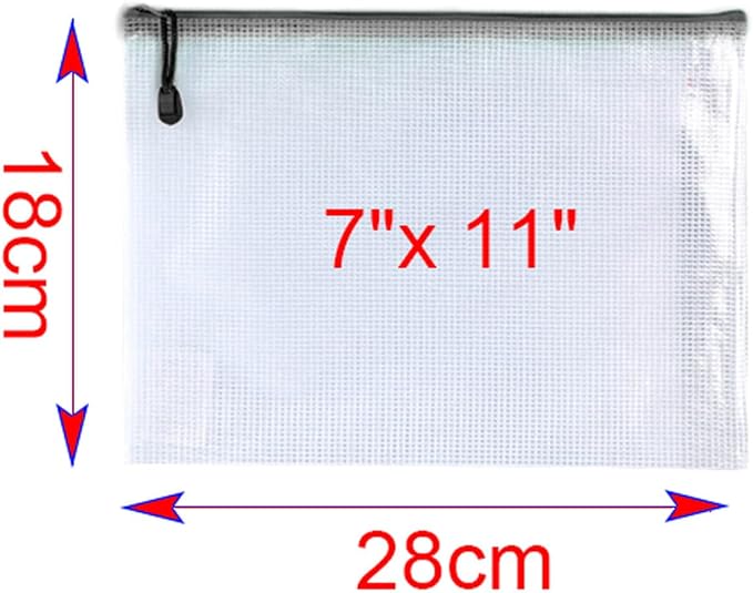 Oaimyy-7x 11 Inch,24 Pack Mesh Zipper Pouch, Plastic Zip File Folders Puzzle Game Board Games Bags for Organizing,Office Supplies (Multicolor, 7"x 11")