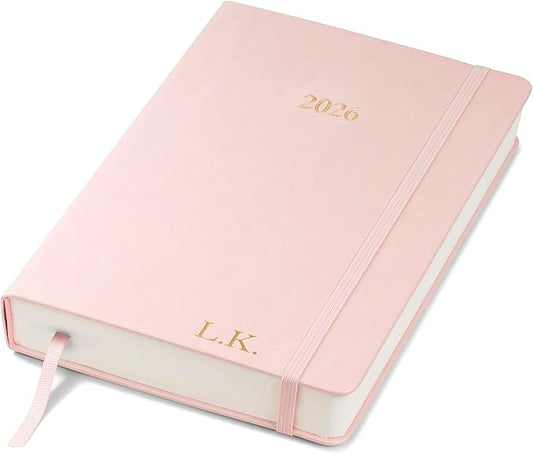 Wykeham's Executive 2026 Daily Journal Planner – US Public Holidays & Format – Customization Available (Personalized Rose, 8.5" x 5.5")