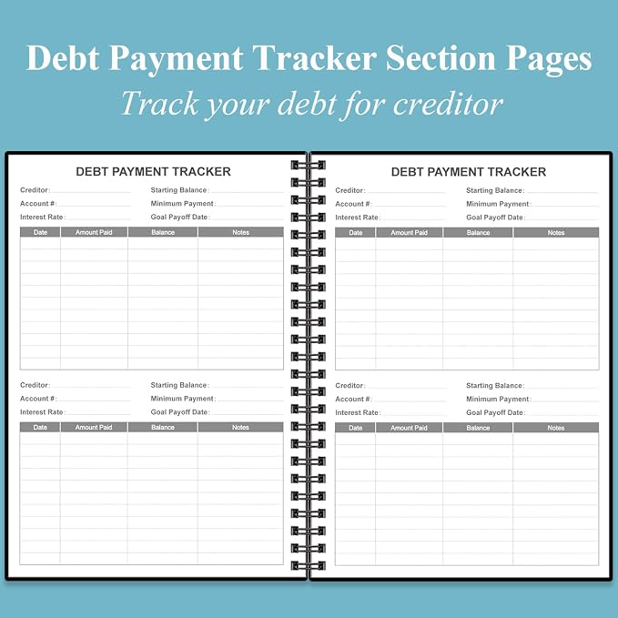 Monthly Bill Organizer - Monthly Bill Payment for Personal Budgeting Financial, Payments Checklist Organizer, 5.8" x 8.5", Black
