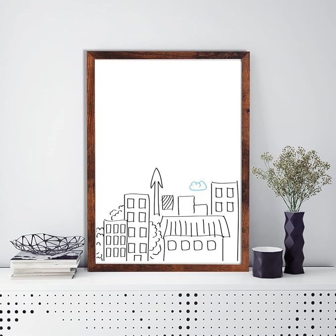Dry Erase White Board for Wall, Large Magnetic Whiteboard, Hanging Board for Decoration/Planning/Kitchen Grocery List/Drawing, for Office/School/Home17.7"x 23.6"