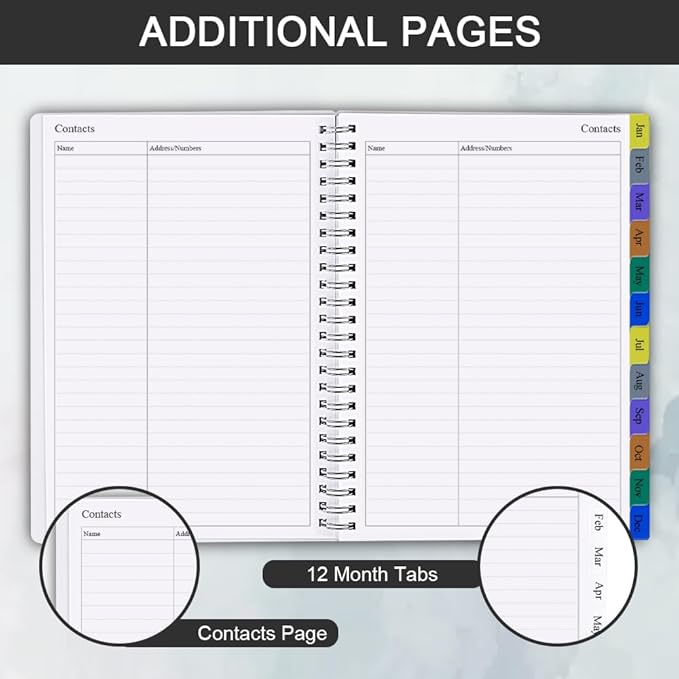 2026 Planner - Planner 2026 for Women & Men, January 2026 - December 2026, Monthly and Weekly Calender Planner with 12 Monthly Tabs, 6.4" x 8.5", Black