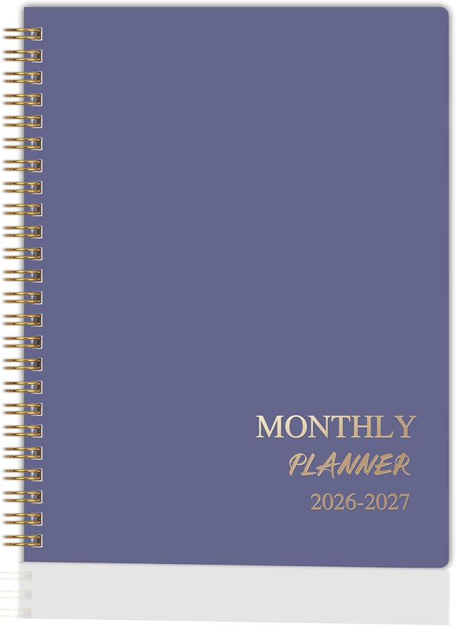 2026-2027 Monthly Planner - Jan.2026 - Dec. 2027, 2 Year Calendar 2026-2027 Monthly Planner, 7.5" x 10", 24 Months Calendar with Note Pages, Twin-wire Binding, for Office, School Home Planning - Purple