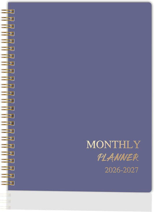 2026-2027 Monthly Planner - Jan.2026 - Dec. 2027, 2 Year Calendar 2026-2027 Monthly Planner, 7.5" x 10", 24 Months Calendar with Note Pages, Twin-wire Binding, for Office, School Home Planning - Purple