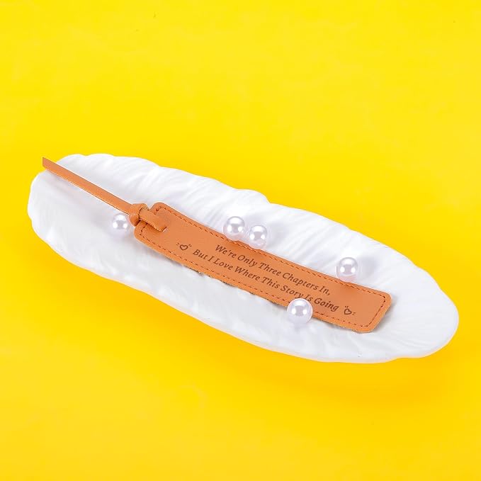 Leather Bookmark 3rd Anniversary Wedding Gifts for Him & Her