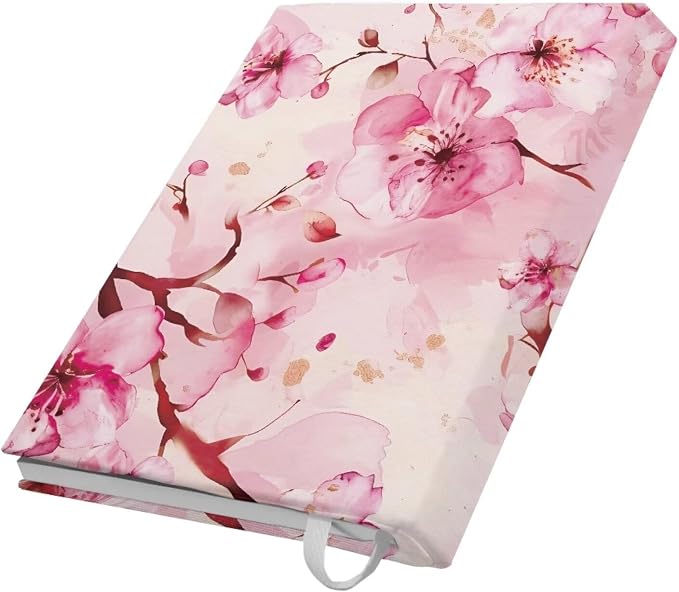 Dreaweet Pink Cherry Blossoms Book Cover Stretchable Book Covers Jumbo Books Covers Sox Protector Hardcover Textbooks Sleeve Schoolbook Case for Women Teen Girls