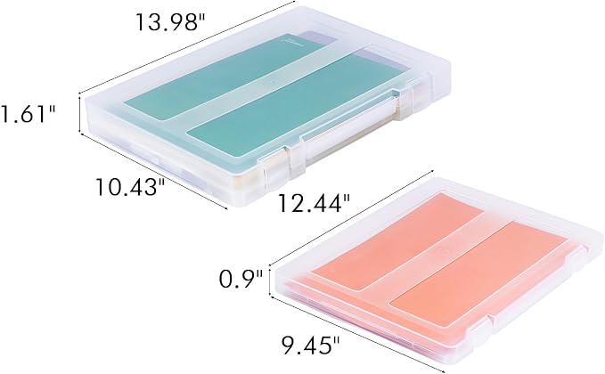 8 Pack Paper Storage Boxes, 8.5 x 11 Plastic Portable Project Case for US letter Size and A4 paper, Plastic Multi-Purpose Thick Scrapbook Storage Box for Office,Craft or Art Supplies