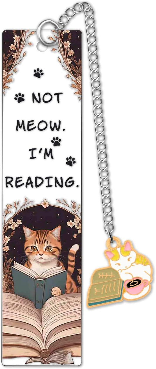 Cat Bookmark for Women Cat Lover Gifts for Students Teacher Thank You Gifts Animal Bookmarks Not Meow Im Reading Acrylic Funny Bookmarks for Book Lovers