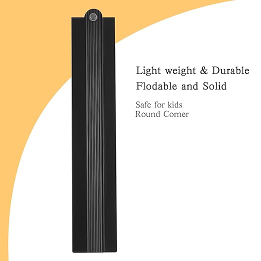 2-in-1 Foldable Metal Ruler & Protractor -15cm Compact to 30cm Extended, Precision Laser Etched Metric Scale, Aluminum Folding Small Ruler for Planner Journaling Drafting Drawing (Black)