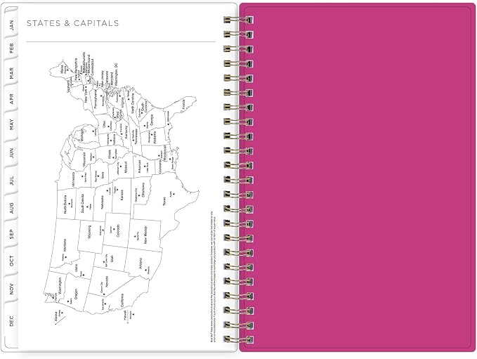 Blue Sky Kelly Ventura 2027 Weekly and Monthly Planner Calendar, January 2027 - December 2027, 5" x 8", Flexible Cover, Laminated Tabs, Durable Twin Wire Binding, Storage Pocket, Includes Sticker Sheet, Magenta Blooms