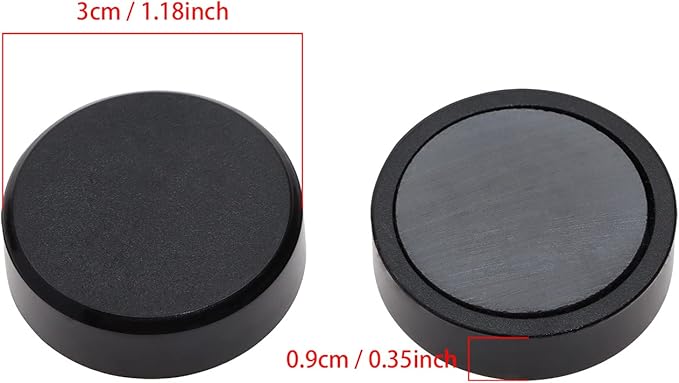 Tupalizy 10PCS Small Fridge Magnet Round Locker Magnets for Whiteboard Pictures Photos Hanging Refrigerator Dry Erase Board School Teacher Adult Crafts Office Classroom Home Kitchen Use, Black, 3cm