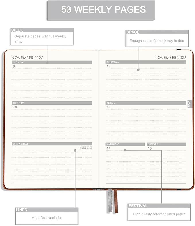 2026-2027 Planner - Planner 2026-2027 Weekly and Monthly with Stickers, JUL. 2026 - JUN. 2027, 5.75" X 8.25", Academic Calendar Planning with Premium Paper, Pen Holder, Inner Pocket and 44 Notes Pages