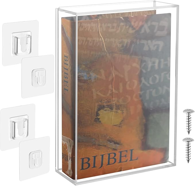 Acrylic Wall Mount Bible Display Case, Vertical & Horizontal, 10.25 x 7.25 x 2 inch