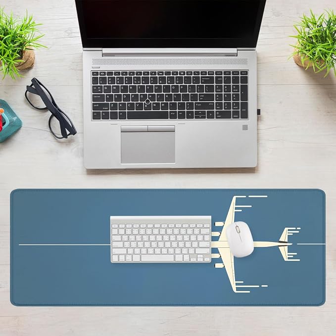 Inspirational Words Desk Pad Mouse Pad Minimalist Airplane Mousepad XL Large Gaming Mousepad Laptop Keyboard Mat Desk Pad Office Computer Keyboard Laptop Home 31.5"x11.8"