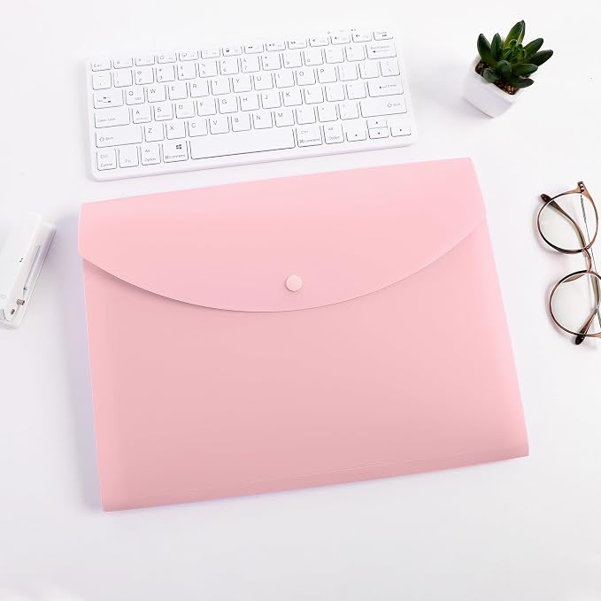 SKYDUE Cute Accordion File Organizer, Expanding File Folder with 8 Pockets, Document Organizer with Colorful Tabs for School, Office, Hospital Tax, Receipts Storage Letter/A4 Size Pink