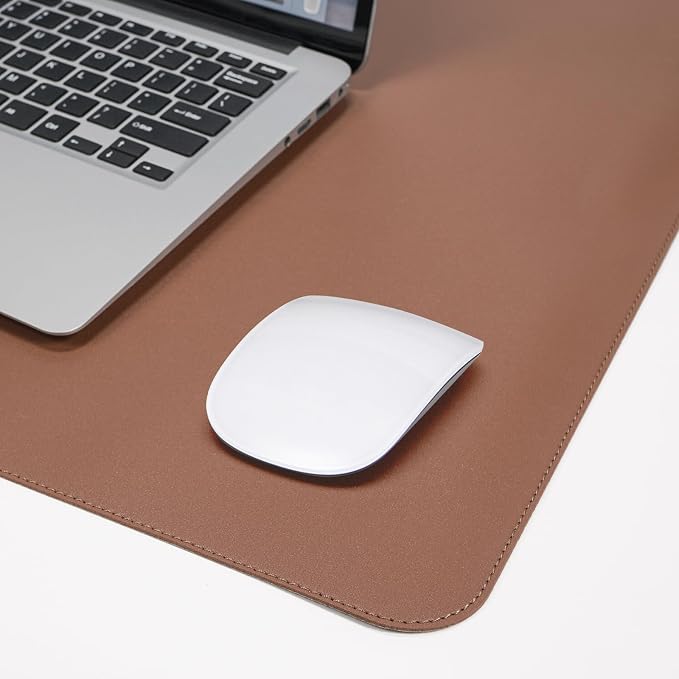 AFIING Cork Desk Mat 47" x 23.6", Dual-Sided Natural Cork & PU Leather Desk Pad, Non-Slip Waterproof Large Mouse Pad for Office, Home & Gaming (Brown)