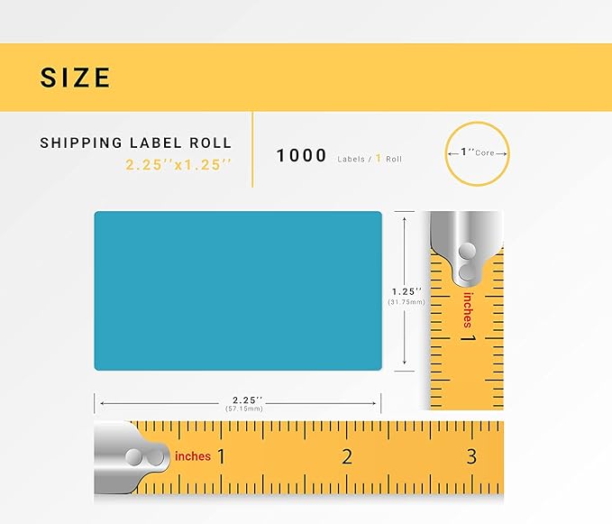 HOUSELABELS 2.25" x 1.25" Red, Blue, Yellow, Green, Orange, Lavender, Pink Address Labels on 1" Core Compatible with Zebra and Rollo Printers, 49 Rolls / 1,000 Labels per Roll