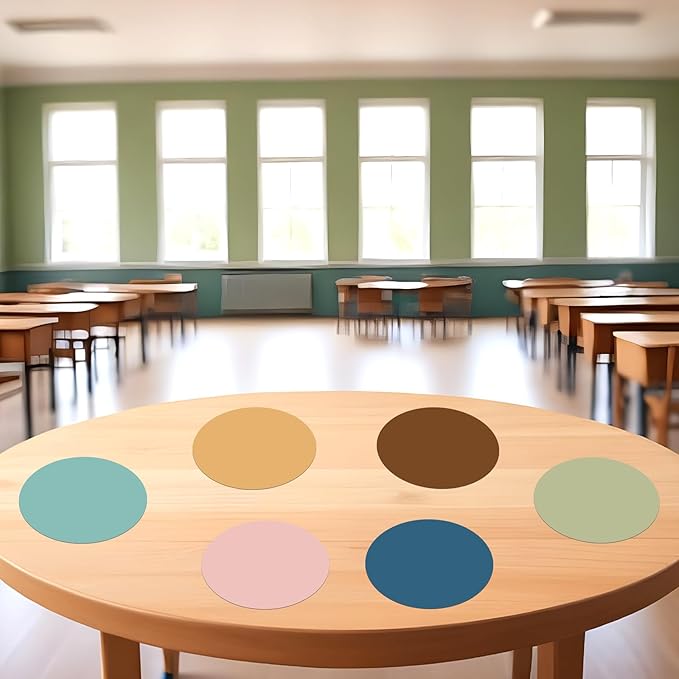 JarThenaAMCS 12PCS 10'' Boho Large Dry Erase Dots Circles Spots Decals Neutral Color Waterproof Removable Marker Stickers for School Classroom Wall Whiteboard Teachers Teaching Students Supplies