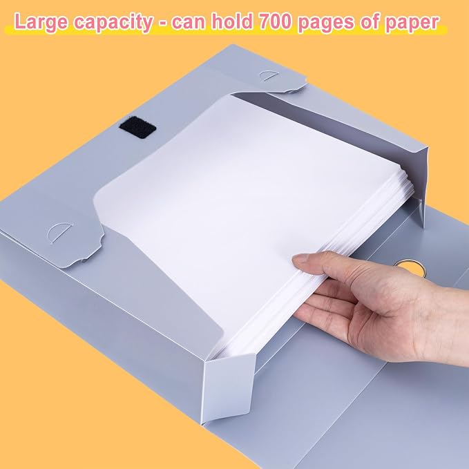 A4 Storage Archives Cases File Boxes Plastic Archives Cases with Lid, Box File, Height 75mm,4 Colores Folding Document Storage Box for Office、Homes and School-4 Pack