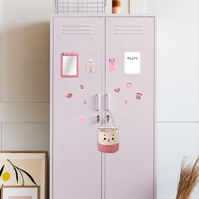 BANBALLON Locker Accessories Kits for Girls with Magnetic Whiteboard Locker Mirror Locker Rug and Pen Holder Back to School Essentials for Locker Organizer