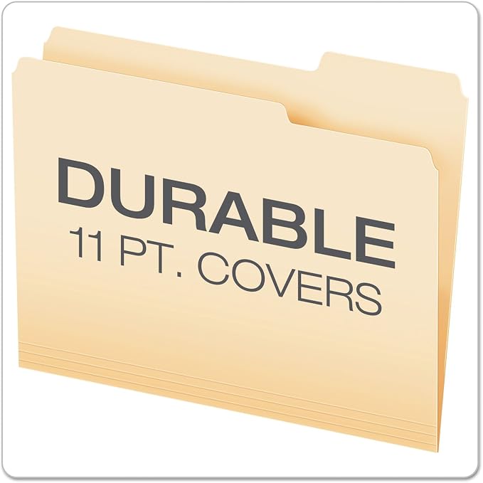 Pendaflex File Folders, Letter Size, Manila, 1/3 Cut, 100/BX (752 1/3)