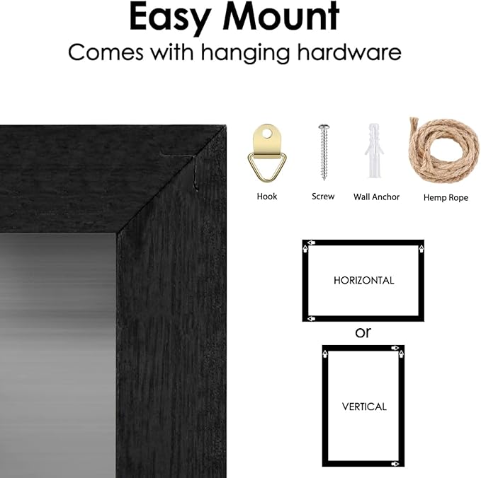 TORASO Chalkboard, Wood Frame Magnetic Chalkboard Sign, Black Wood Framed Chalk Board for Wedding, Kitchen, Bar, Restaurant, Menu & Home Decor, Hanging Chalkboards, 11.8" x 15.7"(BK-3040)