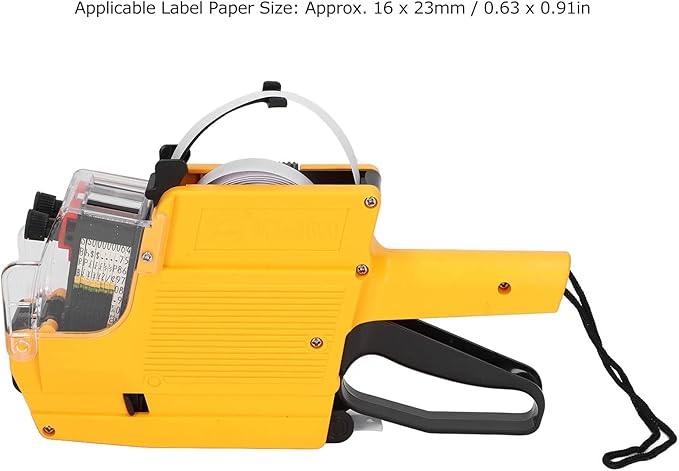 Price Tag Gun - 10 Digits, Sticker Labels Included, Suitable for Office and Retail Store (Yellow)