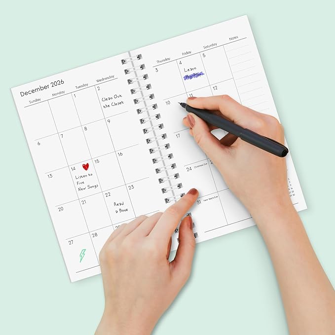 KONVINIT Pocket Calendar 2025-2027, Beach 2026 Pocket Calendar -3.5” × 6.5” - Runs from July 2025 until December 2027, 2026 Monthly Planner with Coil Cover for Organizing