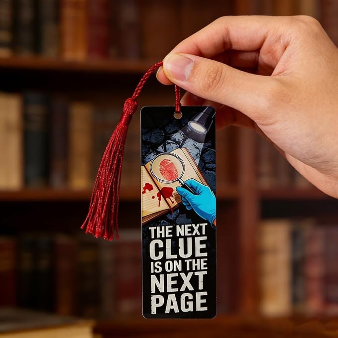 4Pcs Crime Scene Bookmark Set Acrylic, True Crime Book Marks with Tassels, Mystery Thriller Lover Gifts (4pcs True Crime)