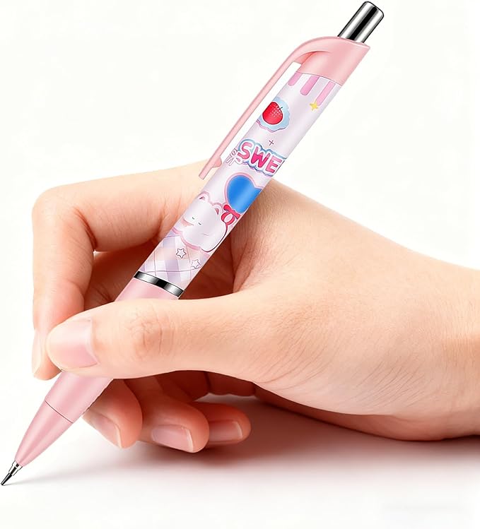 4Pcs Pink Cute Cat Mechanical Pencils 0.5mm Green Mechanical Pencil Kawaii Cartoon Cat Mechanical Pencil School Pencil Cat Gifts for Women Man