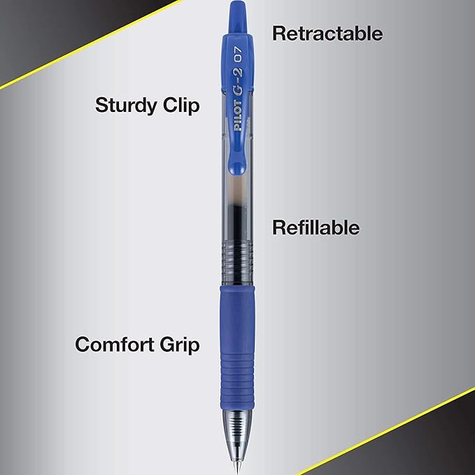 PILOT G2 Premium Gel Roller Pens,Fine Point 0.7 mm,Blue Ink Pens Fine Point,- Ideal for School,Journaling,and Office Writing,4 Count (Pack of 2)