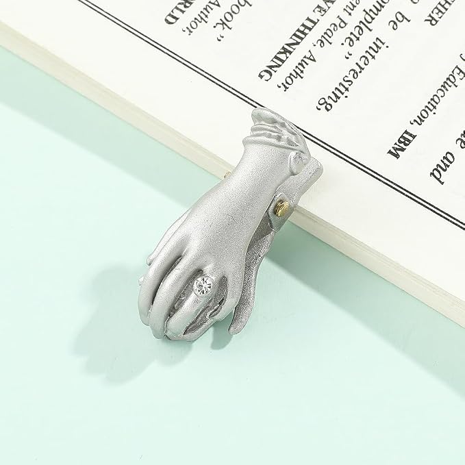 1pcs Retro Hand Women's Bookmark - Noble Metal Bookmark Clip, Small and Delicate Handwritten Bookmark Clip Stationery, Birthday Gift for Beautiful Girls, Christmas Gift for Women (Silver)