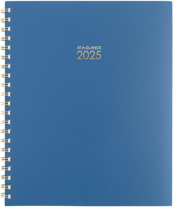 AT-A-GLANCE 2025 Planner, Weekly & Monthly, 8-1/2" x 11", Large, Harmony, Denim (1099-905-20-25)
