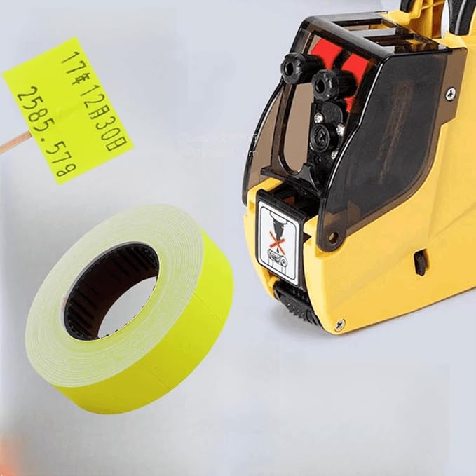 10 Rolls Labels Paper Suitable for MX-6600, MX-6602, YH-689 Price tag 2-line Marking Gun Pricemarker Labels (Without Gun (Yellow)