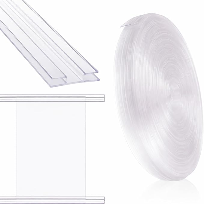Frienda 1 Set 75 Feet Foldable Plastic Track for Flexible Plastic Letters Soft Letter Board Track for Letters Poster (Clear)