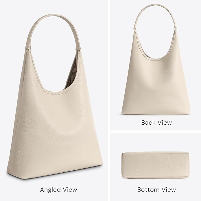 Hobo Bag for Women, Large Slouchy Shoulder Bag, Soft Vegan Leather Everyday Tote Purse, Stylish Handbag Fits 13.6'' Laptop