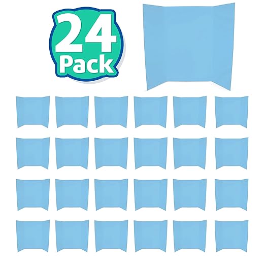 Flipside Products 36” x 48” Project Boards for Presentations, Science Fair, School Projects, Event Displays and Trifold Picture Board, Proudly Made in USA - Sky Blue - 24 Pack