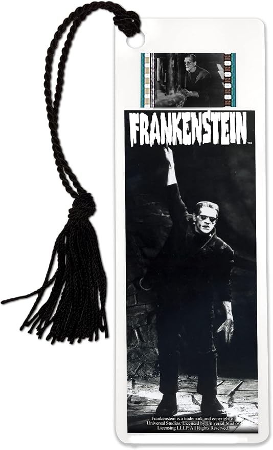Universal Monsters Frankenstein (1931) - Boris Karloff - Laminated 2x6 FilmCells Bookmark with 35mm Clip of Film and Tassel
