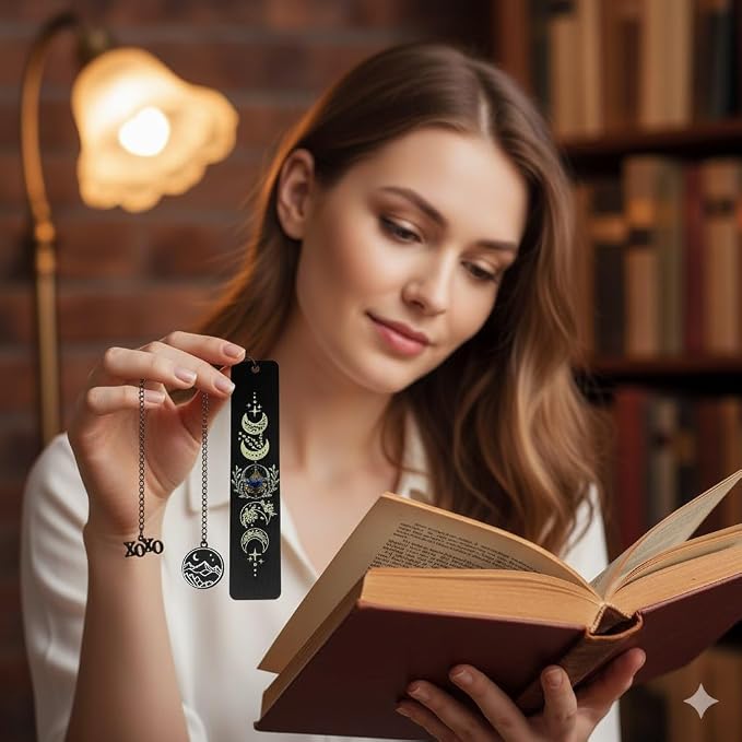 Acotar FAE Romance Metal Bookmark,The Night Court Feysand Fantasy Bookmarks,Reading Gift for Women Book Lovers and Fans of The Court of Thorns and Roses (Black)