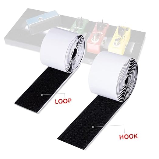 BESPORTBLE 1Roll Pedalboard Tape Self-adhesive Guitar Effect Sticker for Pedal Mounting Temperature Resistant Hook Loop Fastener for Electric Guitar Pedals Convenient