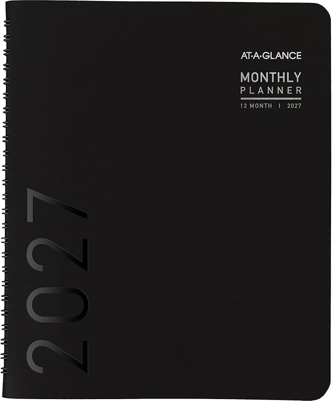 AT-A-Glance 2027 Planner, Monthly, 7" x 8.75", Contemporary, Black (70120X0527)