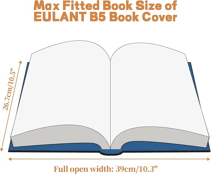 EULANT 10 Pieces Book Covers Plastic Clear with Adjustable Self-Adhesive Closure,Clear Slip On Jacket Cover,16K Size for Books at 19x26cm