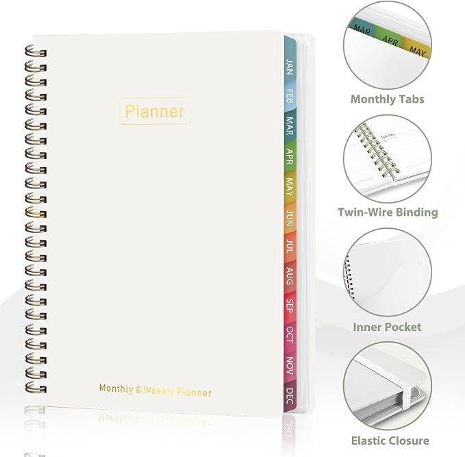 2026 Planner, 8.5" x 11" Weekly and Monthly Large Calendar Planner, Letter Size, Jan - Dec 2026, Hardcover Daily Agenda and Organizers for School Essentials & Office Supplies