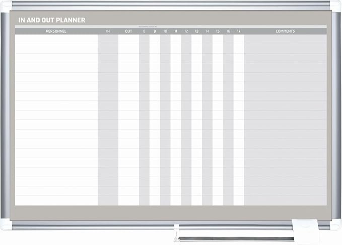 MasterVision in-Out Magnetic Dry Erase Board, 36 x 24, White Surface, Silver Aluminum Frame