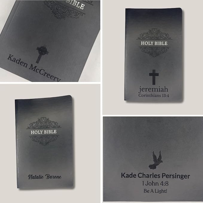 Personalized Soft Touch NIV Holy Bible with Custom Name Includes Up to 3 Rows of Text | Custom Gift for Christian & Religious Celebrations (Black)