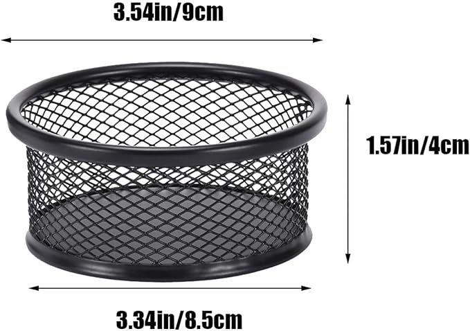 Black Metal Mesh Desk Organizer - Multi-Purpose Clip Holder for Office and School Supplies, Paperclip/Binder Clip Dispenser with Non-Slip Base (Home Office, Classroom, Study Desk Accessories)